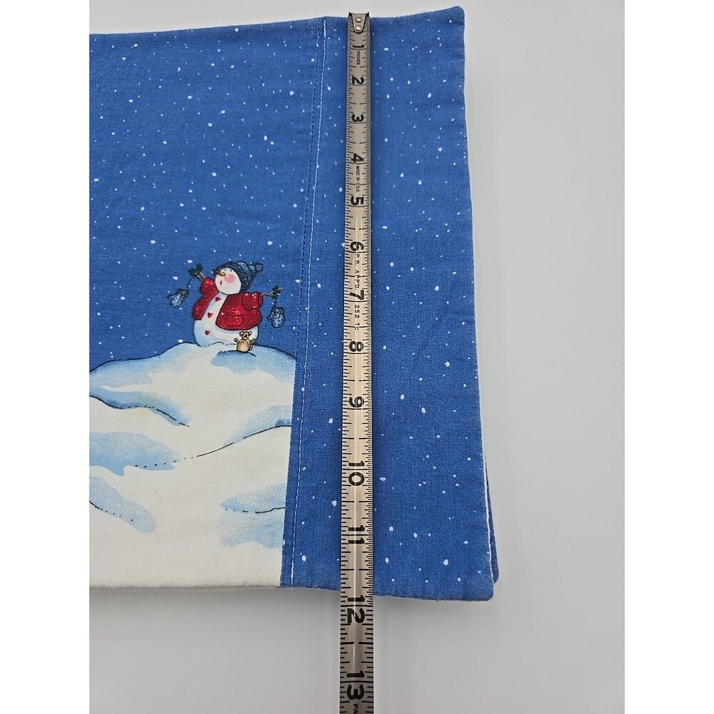 Vtg Christmas Snowman 12x18 Placemat Set of 6 Woven Fabric Holiday Winter Decor - Picture 7 of 8
